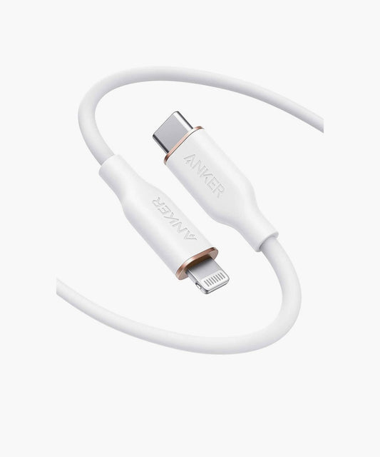 Anker PowerLine III Flow USB-C to Lightning Cable (3ft/0.9m) – Cloud White