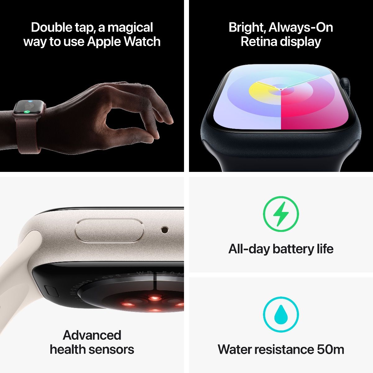 Apple Watch Series 9 GPS 45mm Pink Aluminium Case with Light Pink Sport Band - M/L