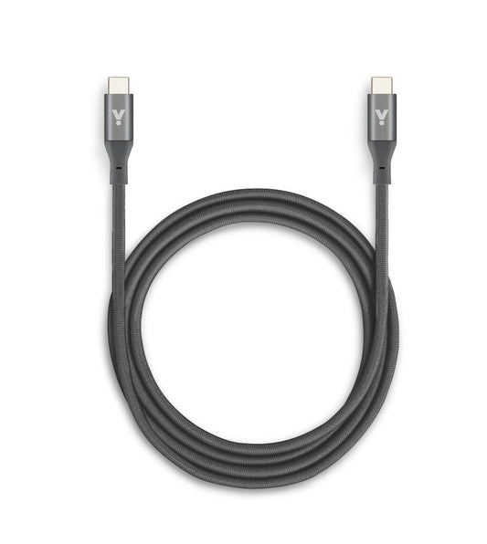 كابل USB-C مضفر iSTYLE بطول 1.8 متر، رمادي فضائي