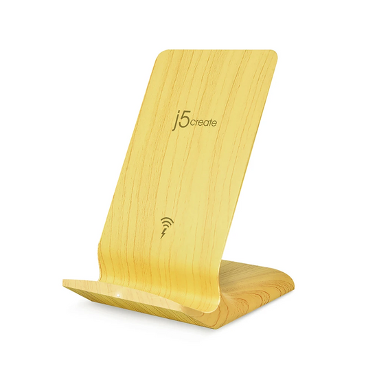 J5 JUPW1102W Mightywave Wood 10W 2-Coil Wireless Charger