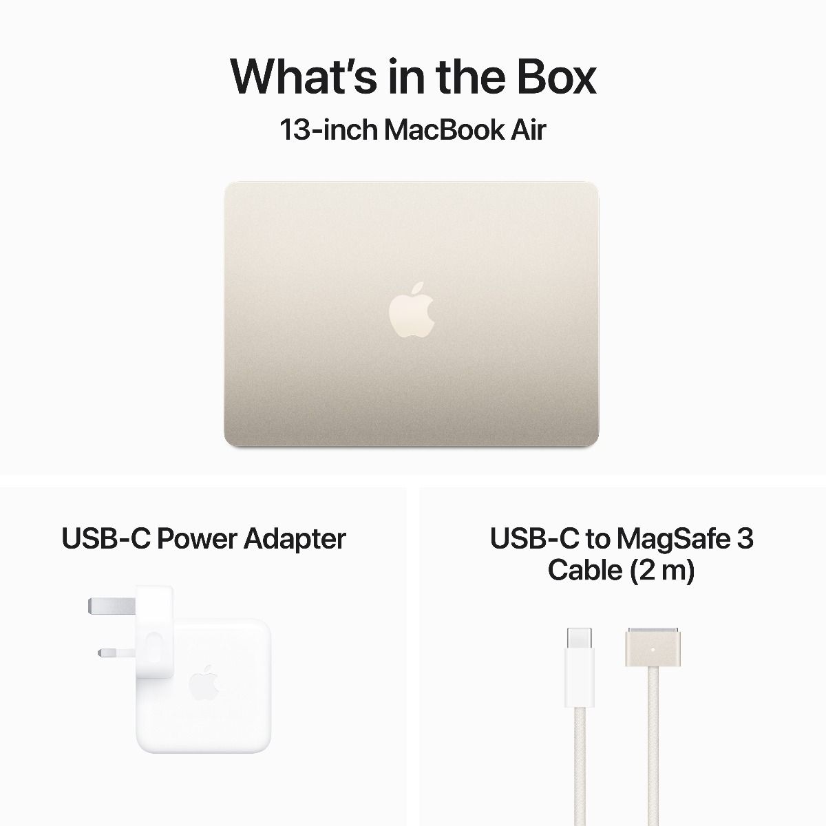 13 MacBook Air: M3 chip, 8GB RAM, 512GB SSD with 8-core CPU and 10-core GPU, English Keyboard, Starlight