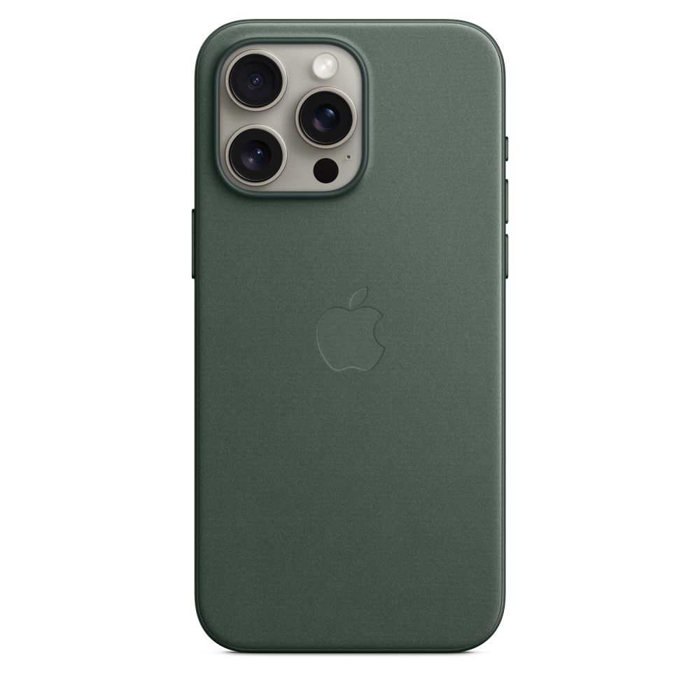 غطاء iPhone 15 Pro FineWoven مع MagSafe - أخضر داكن