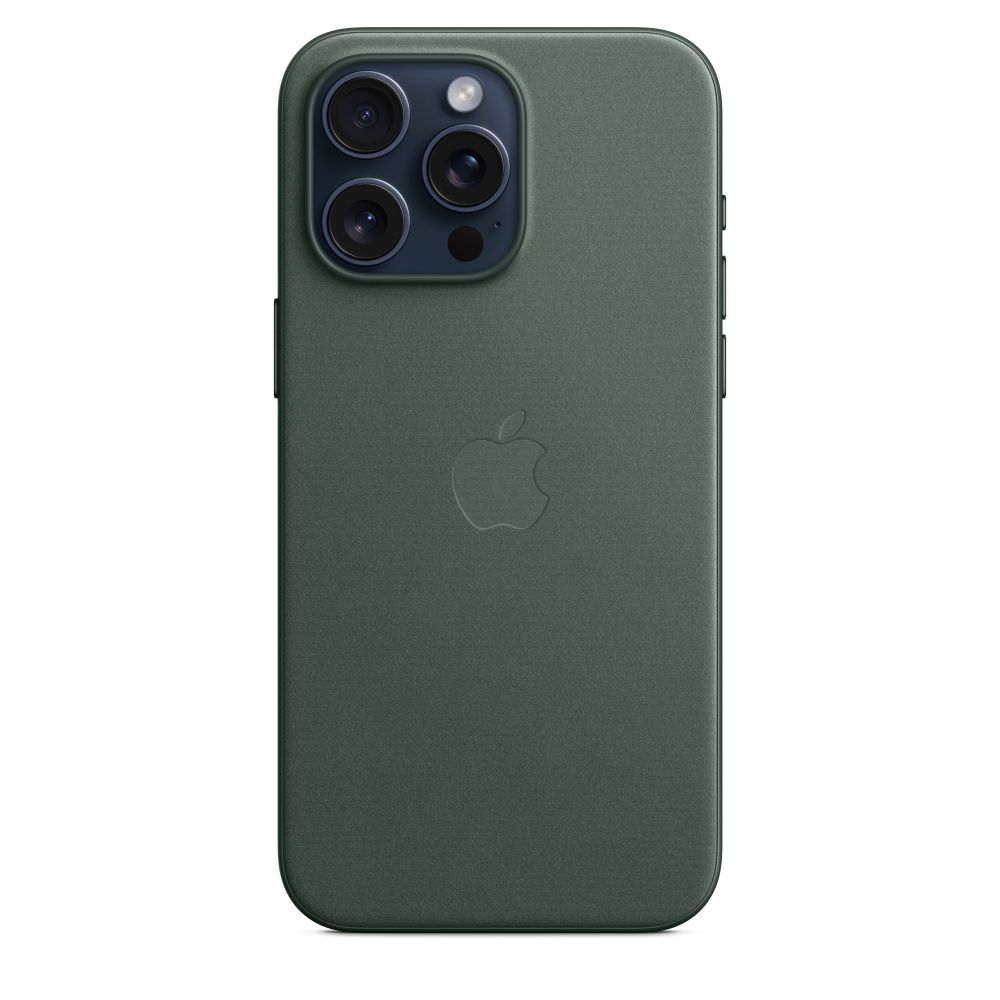غطاء iPhone 15 Pro FineWoven مع MagSafe - أخضر داكن