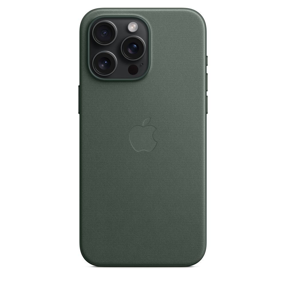 غطاء iPhone 15 Pro FineWoven مع MagSafe - أخضر داكن
