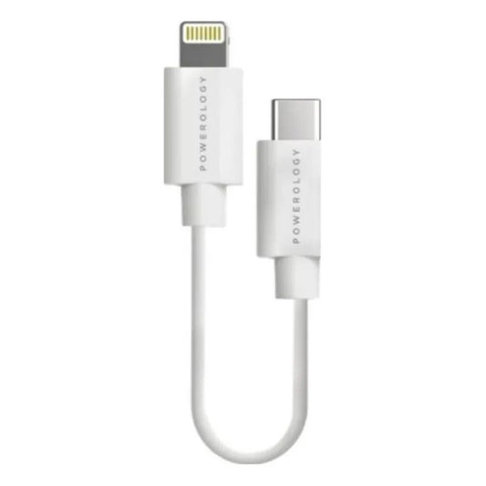 P025BCLWH|POWEROLOGY DATA & FAST CHARGER USB C TO LIGHTNING CABLE 0.8FT WHITE