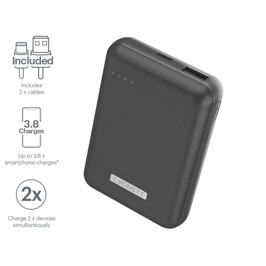 Cygnett ChargeUp Reserve 10000 mAh 18W Power Bank - Black