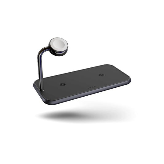 Zens Aluminium Dual Wireless Charger + Watch 10W (3-1 Charger) - Black