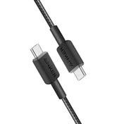 كابل أنكر USB-C إلى USB-C (3 قدم، 240 واط، مضفر) أسود