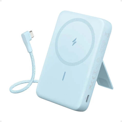 بنك طاقة (10K، مغناطيسي، كابل USB-C مدمج) - أزرق