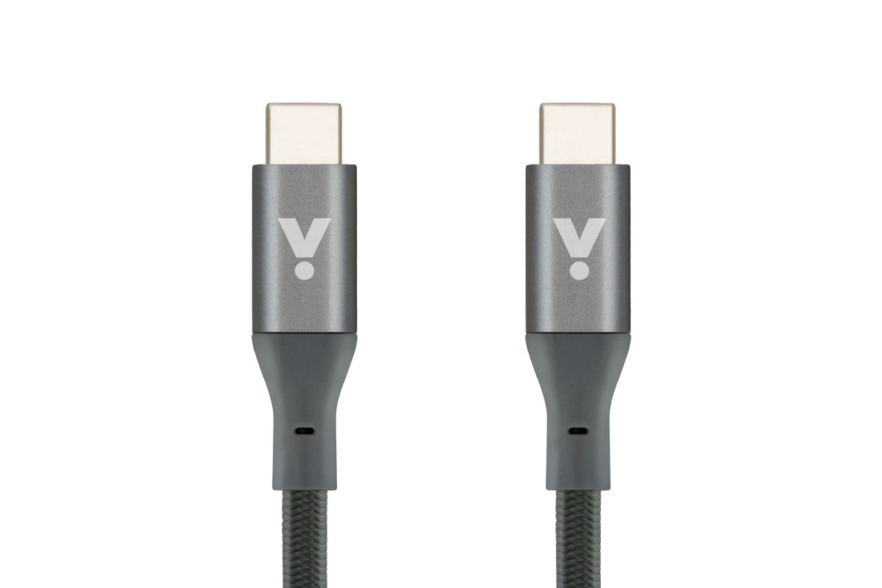كابل USB-C مضفر iSTYLE بطول 1.8 متر، رمادي فضائي