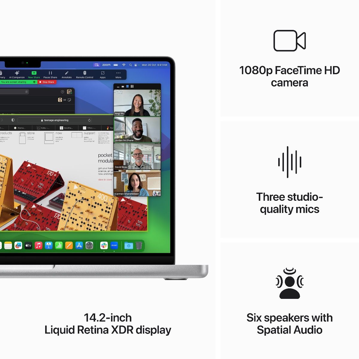 ماك بوك برو 14: شريحة M3 Pro، ذاكرة عشوائية 18 جيجابايت، قرص صلب SSD بسعة 1 تيرابايت مع وحدة معالجة مركزية 12 نواة ووحدة معالجة رسومات 18 نواة، لوحة مفاتيح عربية/إنجليزية، فضي