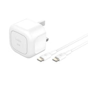 بيلكين - شاحن حائطي - 30 واط - كابل USB-C + USB-C من PVC بطول 1 متر - قابس المملكة المتحدة - أبيض
