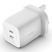 Belkin - 65W Dual Usb-C Gan Pd Wall Charger With Pps - C1/C2=65 - C1+C2=45+20 - White
