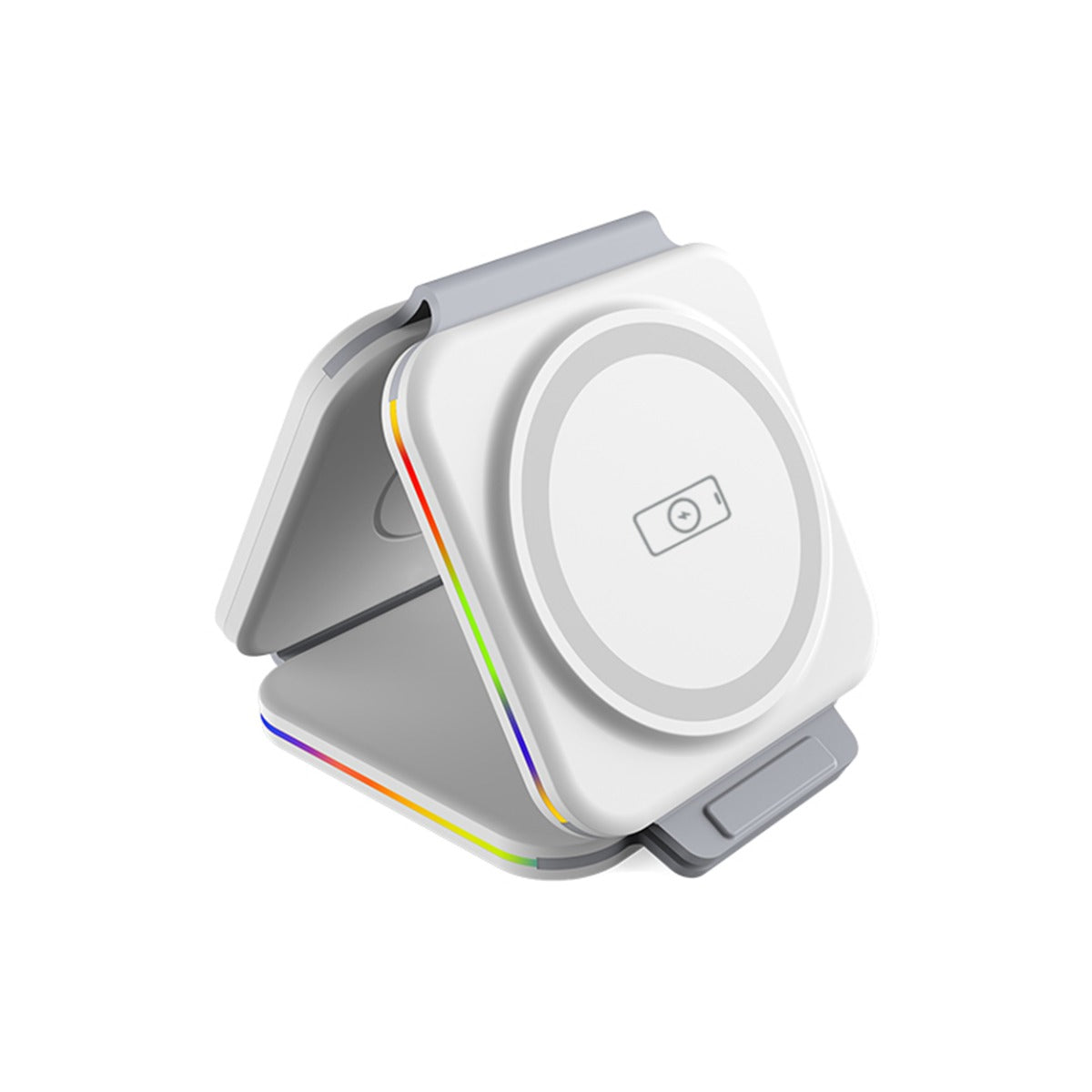 BAYKRON Premium Trio Folding Charger 3-in-1 Magnetic Wireless Charging , White